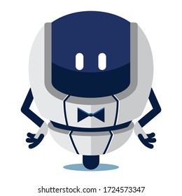 Esta ilustración puede utilizarse como logotipo o mascota relacionada con la tecnología, el servicio, el comercio, la web, el futuro.
