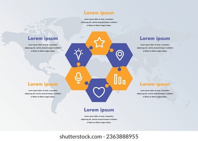 Esta ilustración se puede utilizar en presentaciones de negocios, startups y proyectos de calificación para enfatizar el enfoque global y el proceso tecnológico.