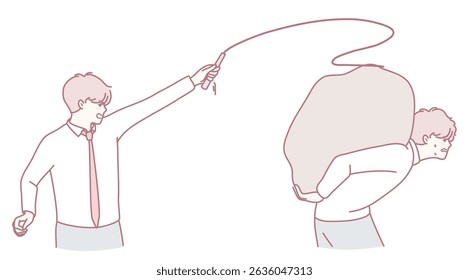 This illustration captures the complex dynamics of burden and authority in various professional settings