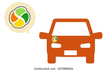 Esta es una ilustración de un auto y un seño de conductor anciano (símbolo de conductor anciano).