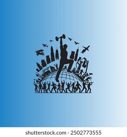 This illustration celebrates International Worker's Day, a holiday in many countries. It commemorates the contributions of workers to society.