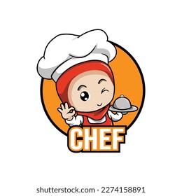 this is a illustration chef mascot logo restaurant