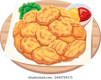 This is an illustration of chicken nuggets