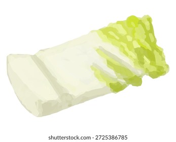 This is an illustration of chopped Chinese cabbage. It can be used for cooking-related designs, illustrations, diagrams, etc.