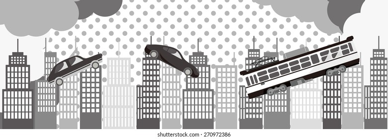 This is an illustration of the city and the car.