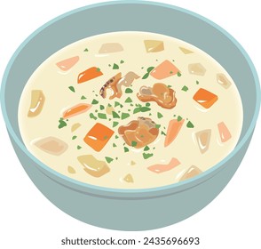 Dies ist eine Illustration von Muschelsuppe