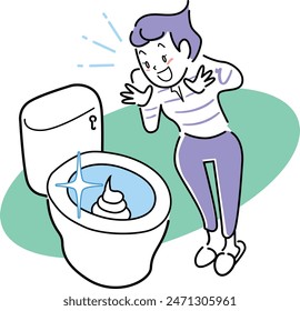 This is an illustration of a clean and comfortable bowel movement.