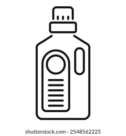 This is an illustration of a cleaning product plastic bottle with a cap having a label pasted for branding