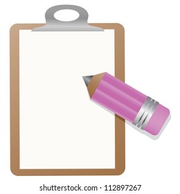 This is illustration of a Clipboard With Pencil.