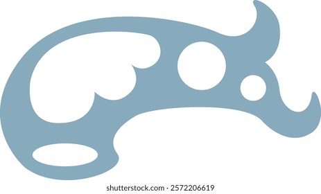 This is an illustration of a cloud-shaped ruler, one of the cartoon drawing materials.