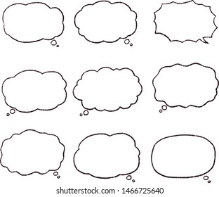 This is a illustration of Cloud-shaped speech bubble drawn.