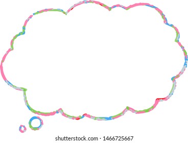This is a illustration of Cloud-shaped speech bubble drawn.