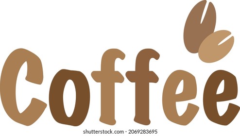  Dies ist eine Illustration von Kaffeebohnen und Geschmacksbriefen für Kaffeebohnen.