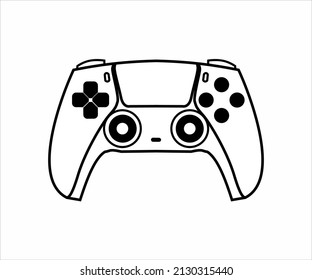 Esta es una ilustración de un stick de consola para jugar juegos de color blanco y negro 