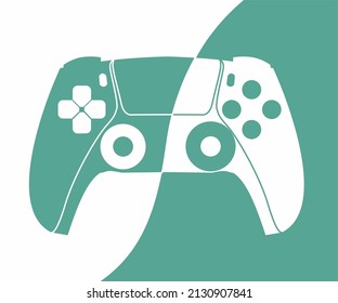 This is an illustration of a console stick for playing games with Green color
