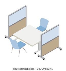 This is an illustration of a consultation booth surrounded by surroundings.