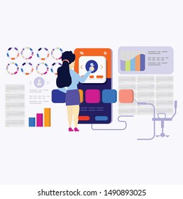 This illustration contains data center or user analysis scenario
