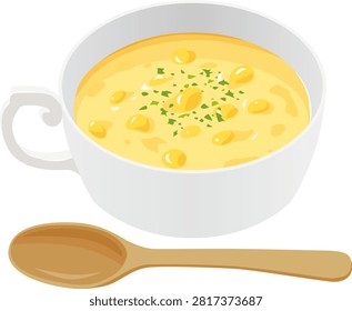 This is an illustration of corn chowder.