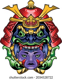 This illustration was created by combining 2 objects into one interesting part, namely ronin and a cute woman making an interesting and beautiful illustration to look at