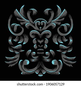 This illustration is created from carvings of temples and gamelan in Java. according to the culture of carving like this is very suitable for decoration