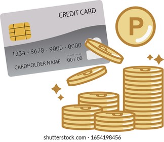 This Is An Illustration Of Credit Card And Points. It Is An Image Of The Points Accumulated When Using The Card.