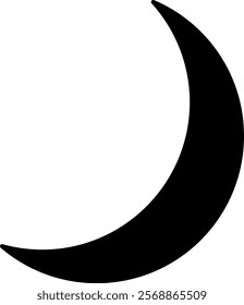 This is an illustration of a crescent moon (silhouette icon).