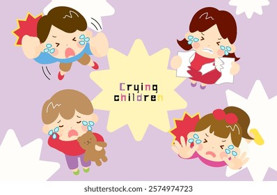 This is an illustration of crying children 02