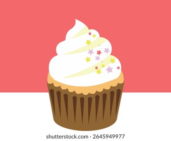 This is an illustration of a cupcake.