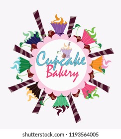 This is the illustration of cupcake symbols