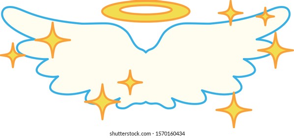 This is a illustration of Cute Angel wings with angel ring 