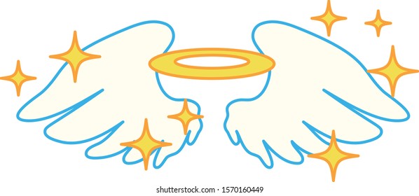 This is a illustration of Cute Angel wings with angel ring 