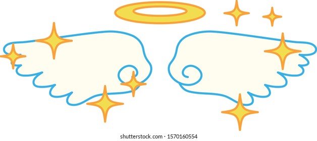 This is a illustration of Cute Angel wings with angel ring 