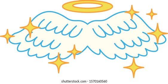 This is a illustration of Cute Angel wings with angel ring 