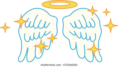 This is a illustration of Cute Angel wings with angel ring 