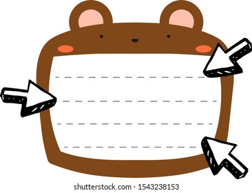 This is a illustration of Cute Bear noteboard