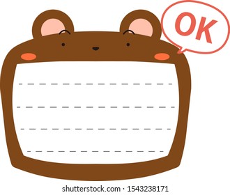This is a illustration of Cute Bear noteboard