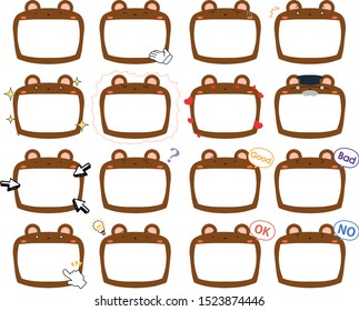 This is a illustration of Cute Bear whiteboard 
