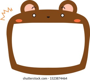 This is a illustration of Cute Bear whiteboard 