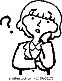 This is a illustration of a cute bob cut business woman face and pose.