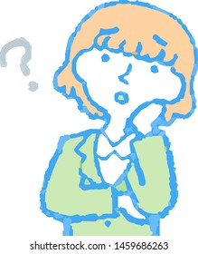 This is a illustration of a cute bob cut business woman face and pose.