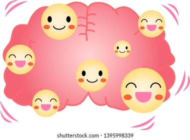 This is an illustration of a cute brain.