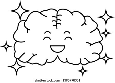 This is an illustration of a cute brain.