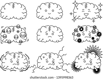 This is an illustration of a cute brain.