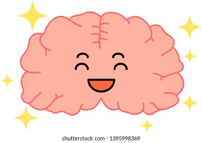 This is an illustration of a cute brain.