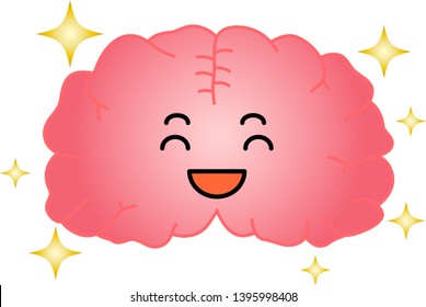 This is an illustration of a cute brain.