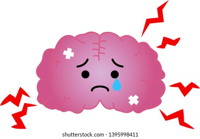 This is an illustration of a cute brain.