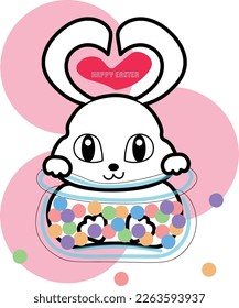 Esta ilustración es un lindo conejito y dulce.