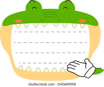 This is a illustration of Cute caiman noteboard