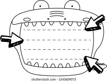 This is a illustration of Cute caiman noteboard