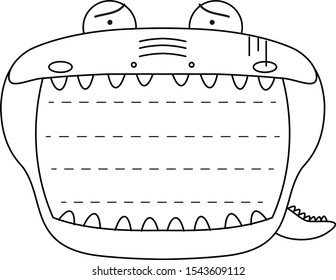 This is a illustration of Cute caiman noteboard